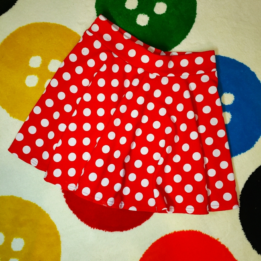 Red & White Polka Dot Skirt